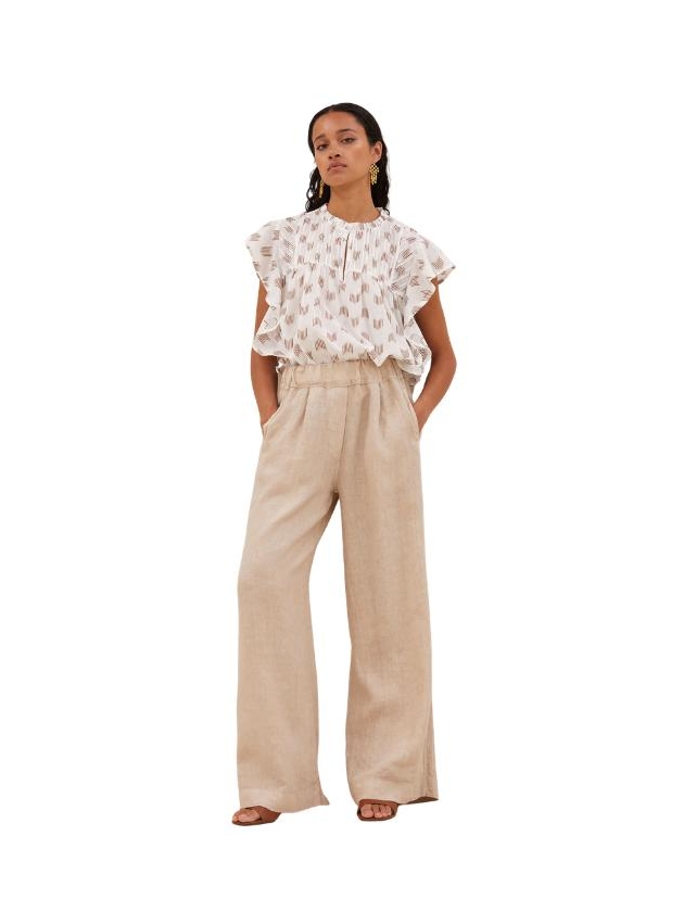 By-Bar Amsterdam benji linen pants 730-biscuit