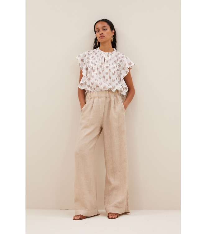 By-Bar Amsterdam benji linen pants 730-biscuit