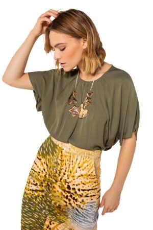 Caroline Biss Top Khaki
