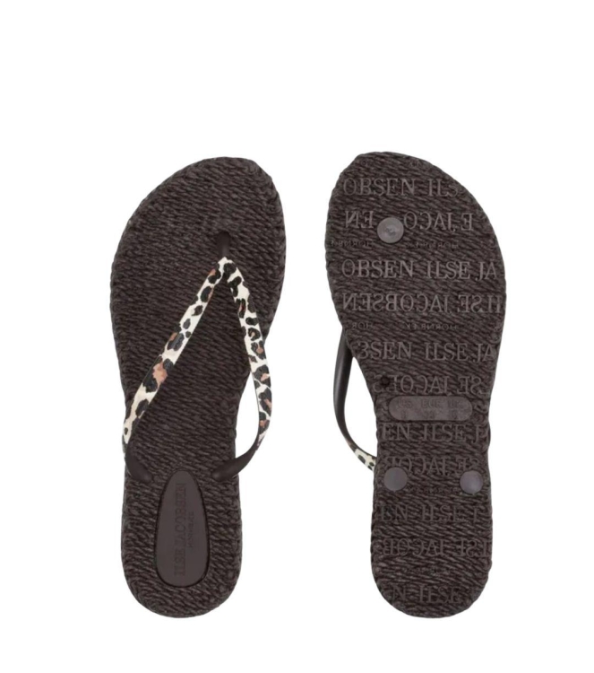 Ilse Jacobsen Flip-Flops 263 Brown panthera print