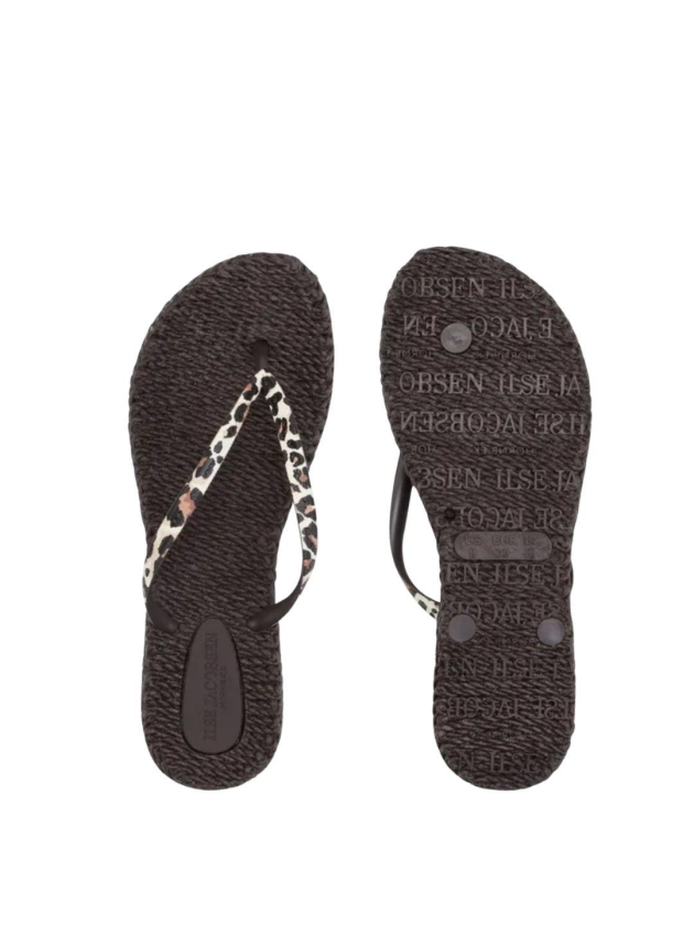 Ilse Jacobsen Flip-Flops 263 Brown panthera print