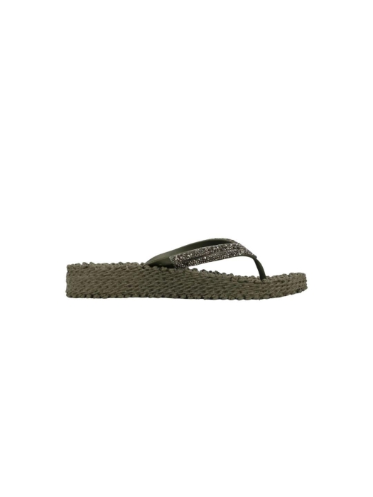 Ilse Jacobsen Flip Flop on platform sole 410 Army