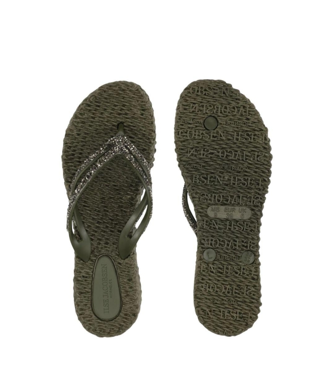 Ilse Jacobsen Flip Flop on platform sole 410 Army