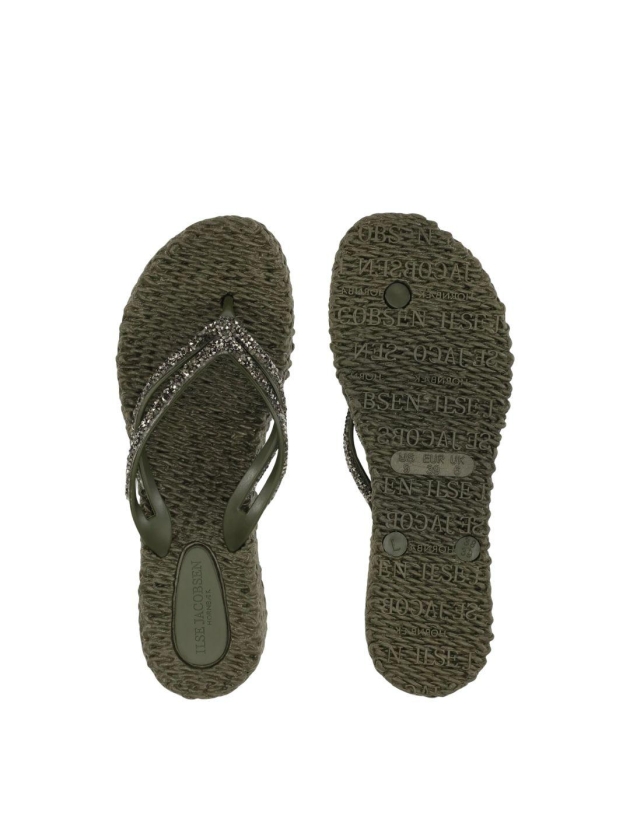Ilse Jacobsen Flip Flop on platform sole 410 Army