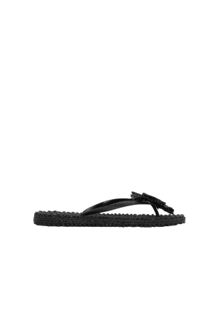 Ilse Jacobsen Flip flop with flower 001 Black