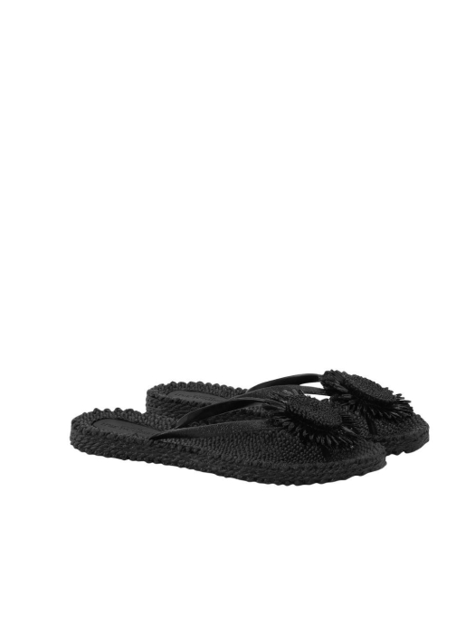 Ilse Jacobsen Flip flop with flower 001 Black