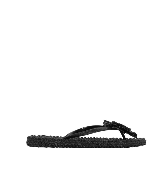 Ilse Jacobsen Flip flop with flower 001 Black