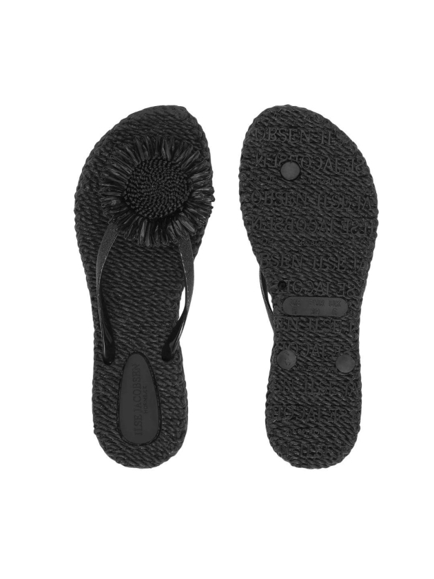 Ilse Jacobsen Flip flop with flower 001 Black