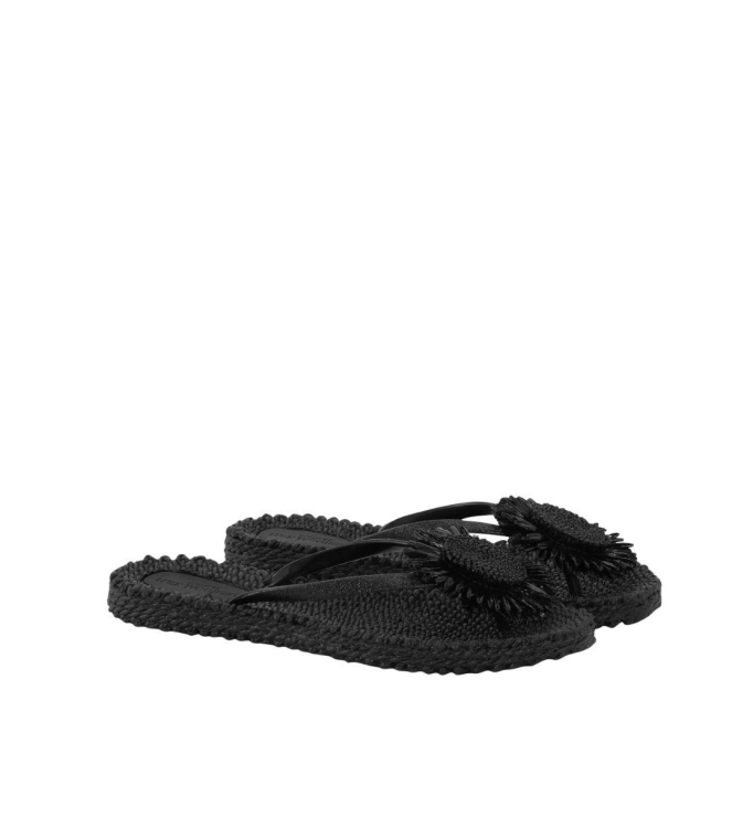 Ilse Jacobsen Flip flop with flower 001 Black