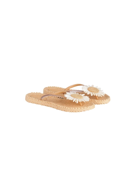 Ilse Jacobsen Flip flop with flower 191 Beige
