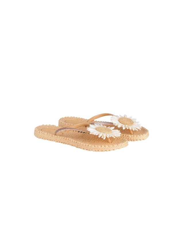 Ilse Jacobsen Flip flop with flower 191 Beige