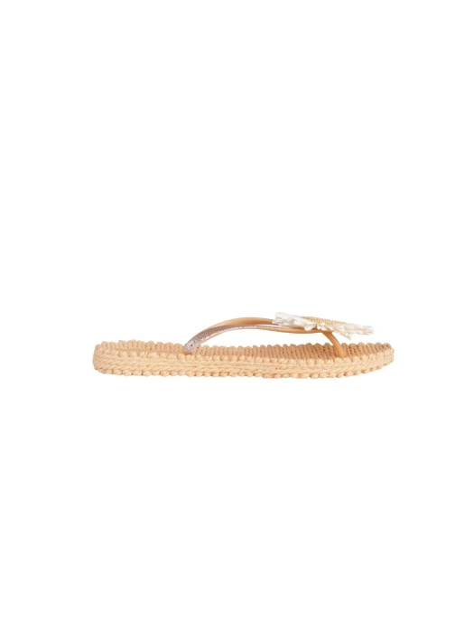 Ilse Jacobsen Flip flop with flower 191 Beige