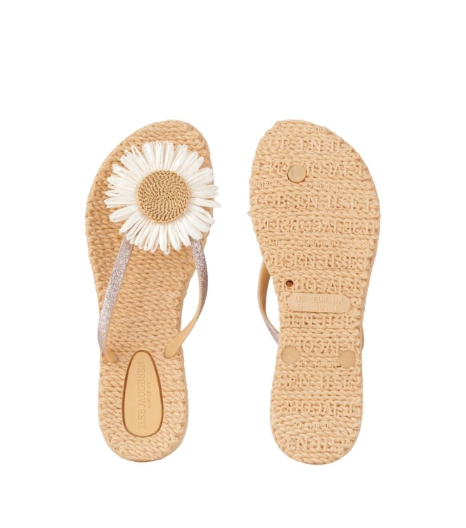Ilse Jacobsen Flip flop with flower 191 Beige