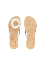 Ilse Jacobsen Flip flop with flower 191 Beige