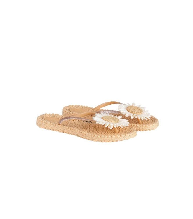 Ilse Jacobsen Flip flop with flower 191 Beige