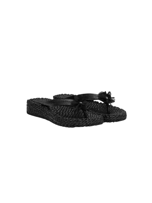 Ilse Jacobsen Flip flops with flower 001 Black