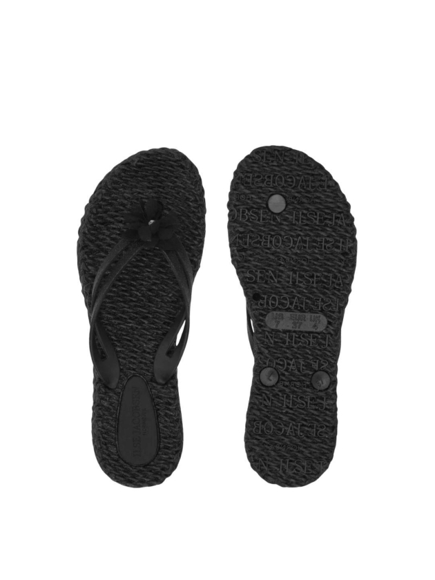 Ilse Jacobsen Flip flops with flower 001 Black