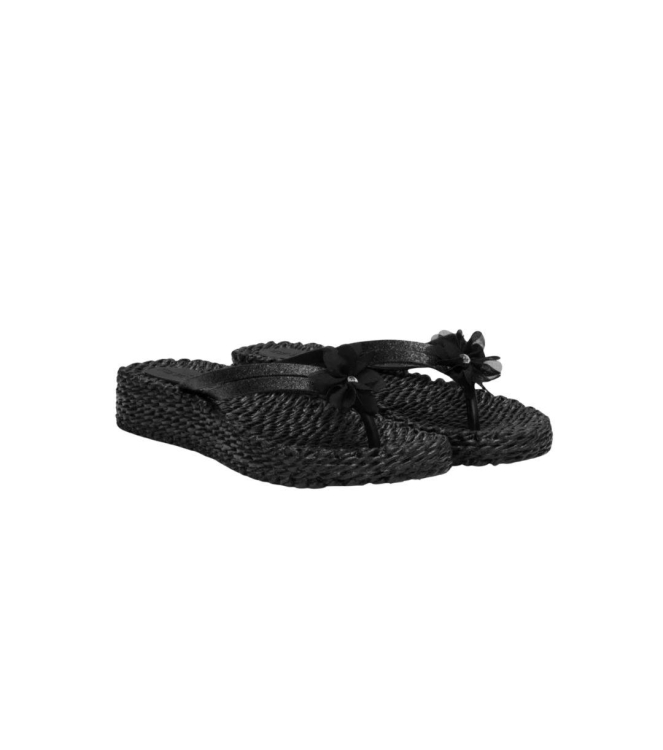 Ilse Jacobsen Flip flops with flower 001 Black