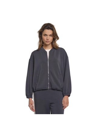 Rino en Pelle Balloon sleeve jacket with front closure 10175 dark navy