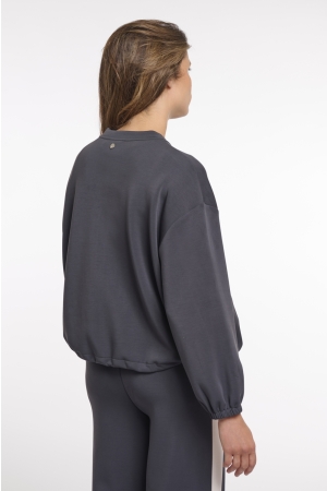 Rino en Pelle Balloon sleeve jacket with front closure 10175 dark navy