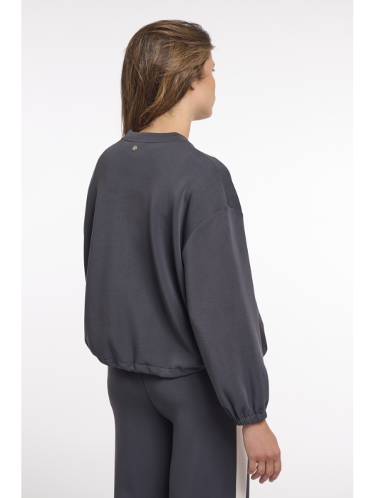Rino en Pelle Balloon sleeve jacket with front closure 10175 dark navy