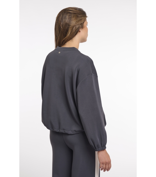 Rino en Pelle Balloon sleeve jacket with front closure 10175 dark navy