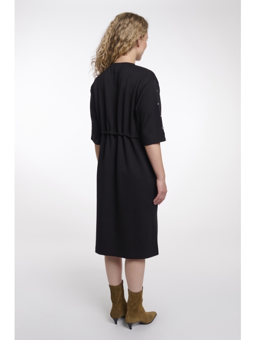 Rino en Pelle Dress with sleeve detail 9900 black