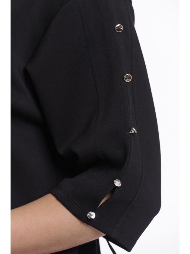 Rino en Pelle Dress with sleeve detail 9900 black