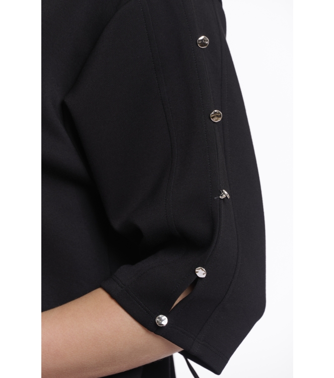 Rino en Pelle Dress with sleeve detail 9900 black