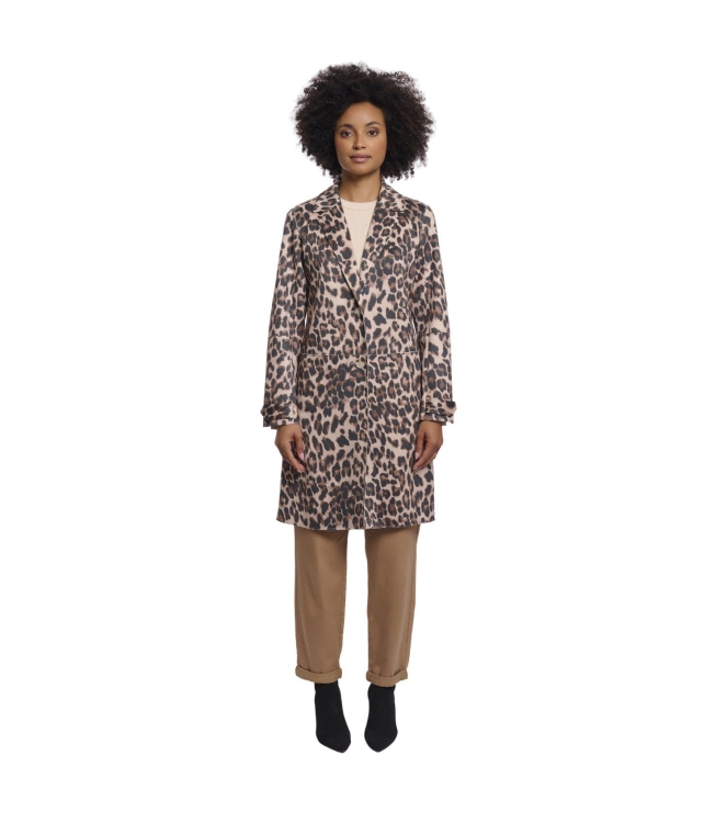 Rino en Pelle Single breasted coat 8980 leopard