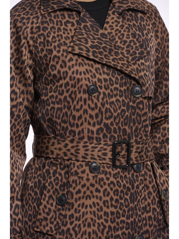 Rino en Pelle Double breasted coat 8980 leopard