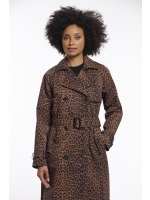 Rino en Pelle Double breasted coat 8980 leopard