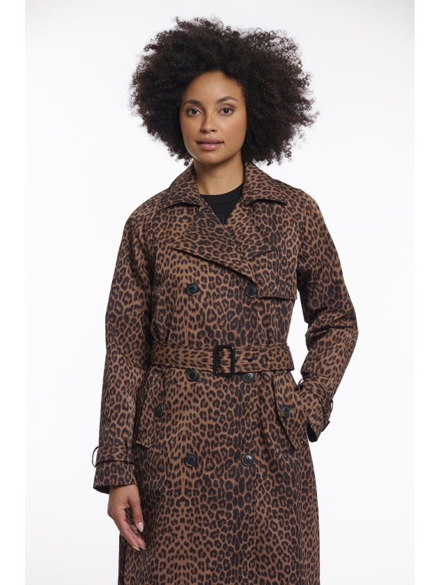Rino en Pelle Double breasted coat 8980 leopard