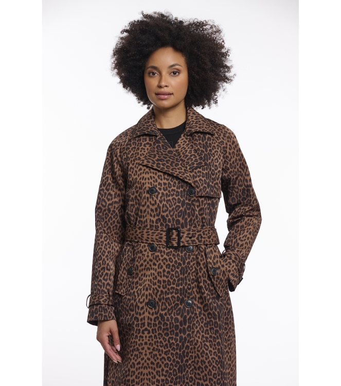 Rino en Pelle Double breasted coat 8980 leopard