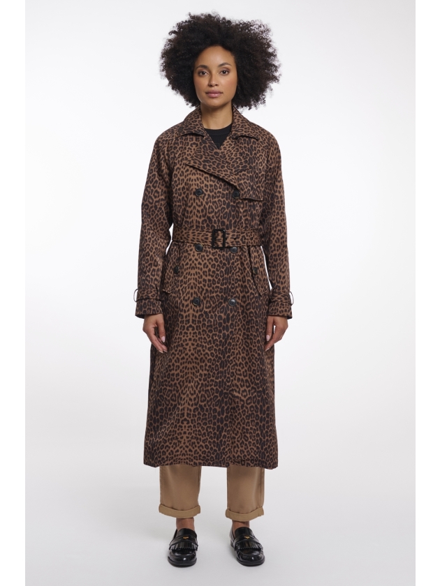 Rino en Pelle Double breasted coat 8980 leopard