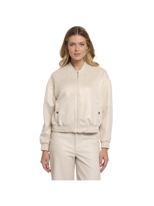 Rino en Pelle Bomber jacket with zipper closure 10828 birch gold