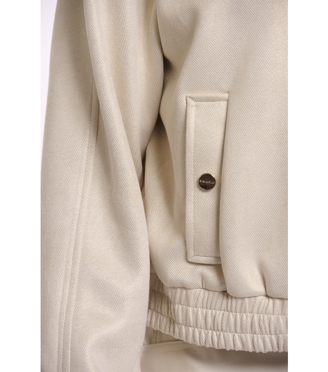 Rino en Pelle Bomber jacket with zipper closure 10828 birch gold