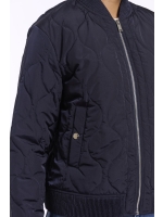 Rino en Pelle Light quilted bomber with zipper 10175 dark navy