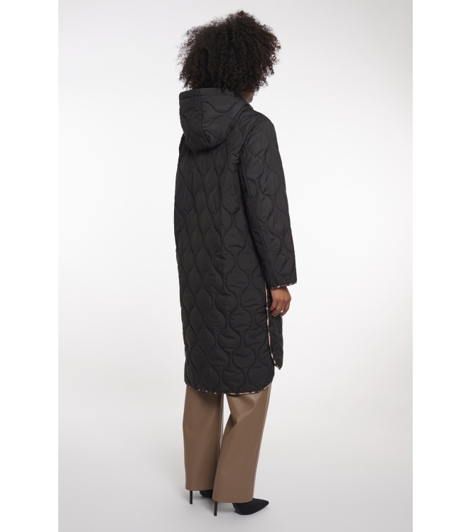 Rino en Pelle Long light quilted coat 9900 black