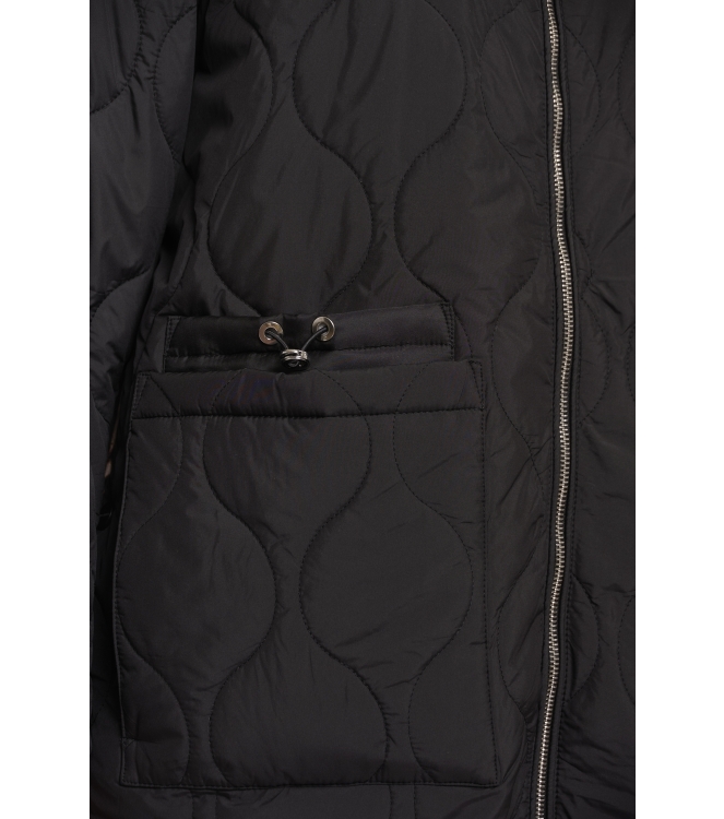 Rino en Pelle Long light quilted coat 9900 black