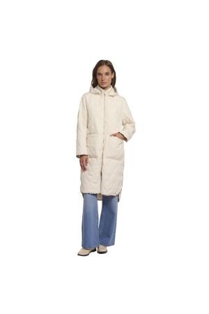 Rino en Pelle Long light quilted coat 9030 birch