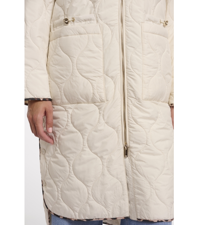 Rino en Pelle Long light quilted coat 9030 birch