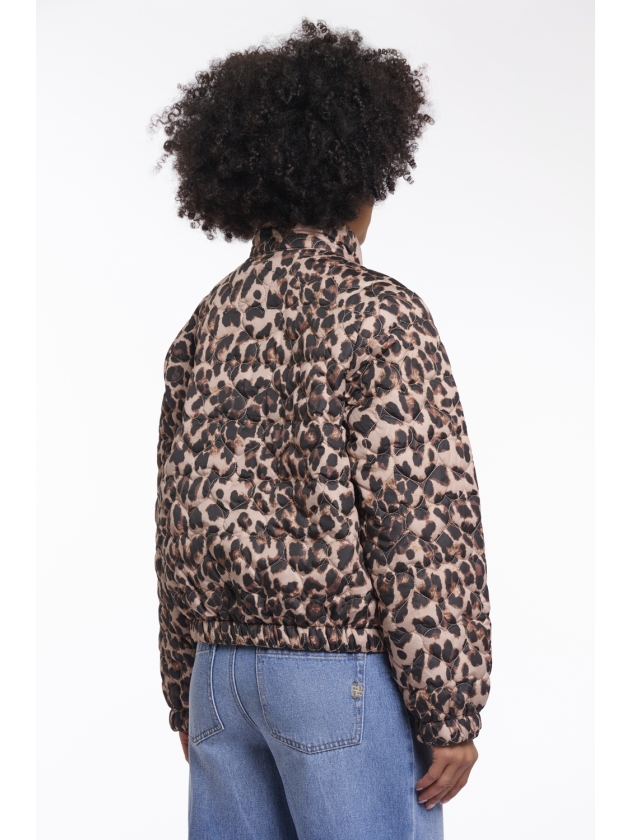 Rino en Pelle Light padded cropped jacket 8980 leopard