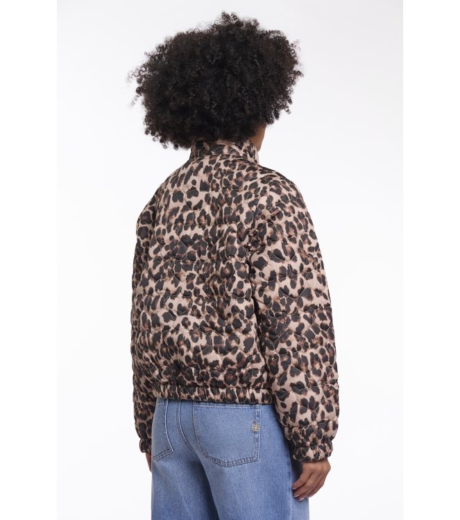 Rino en Pelle Light padded cropped jacket 8980 leopard
