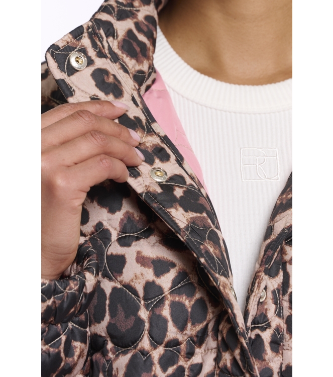 Rino en Pelle Light padded cropped jacket 8980 leopard