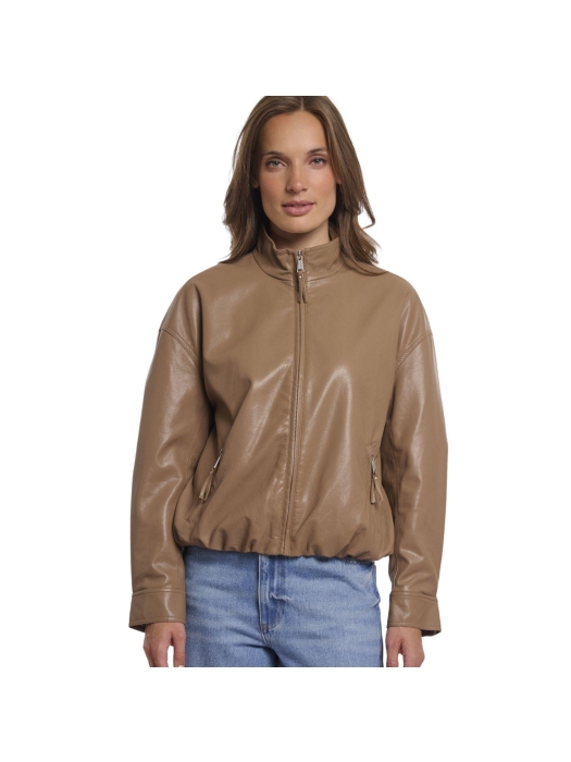 Rino en Pelle Blouson jacket with button closure 11011 slate bark