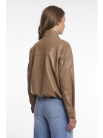 Rino en Pelle Blouson jacket with button closure 11011 slate bark