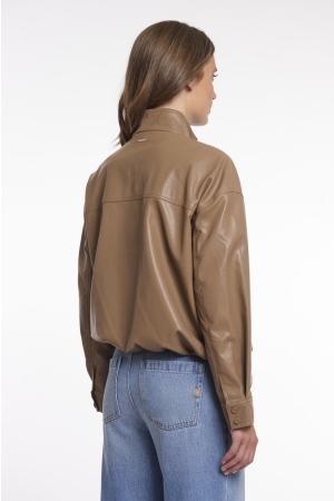 Rino en Pelle Blouson jacket with button closure 11011 slate bark