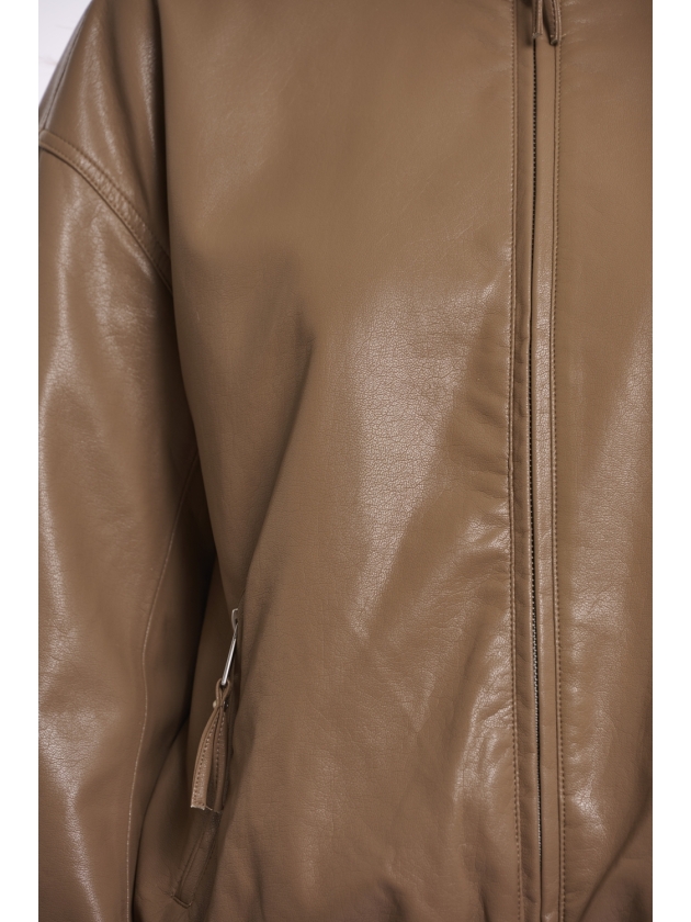 Rino en Pelle Blouson jacket with button closure 11011 slate bark
