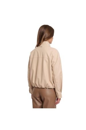 Rino en Pelle Blouson jacket with button closure 10866 oat